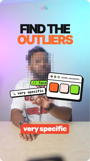 Storyboard frame: FIND THE OUTLIERS with an accounts window floating off the hand